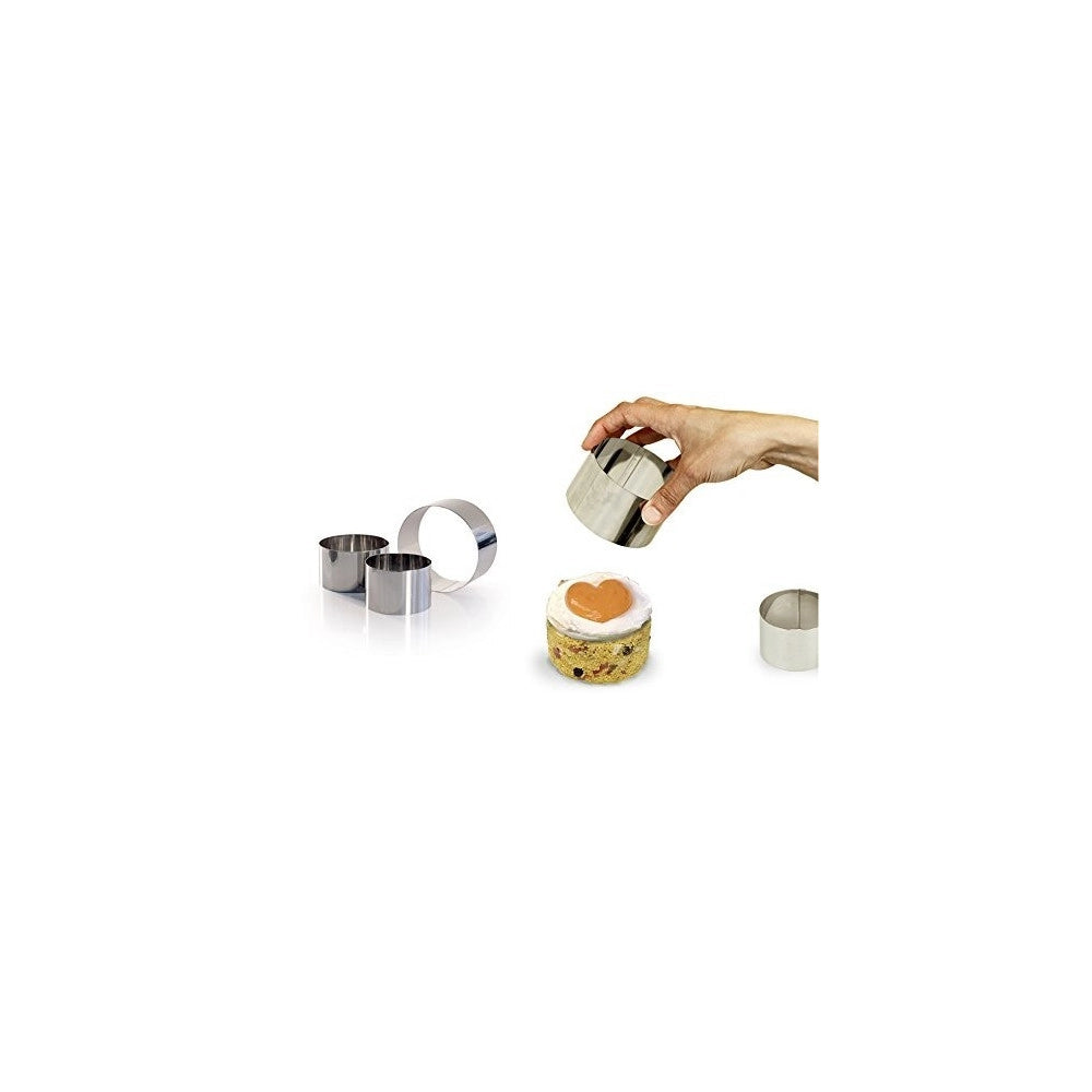 Trade Shop - 12 Pz Stampo Stampini Forma Per Dolci Pasta Anello Circolare 6 X 6 Cm Cucinare -