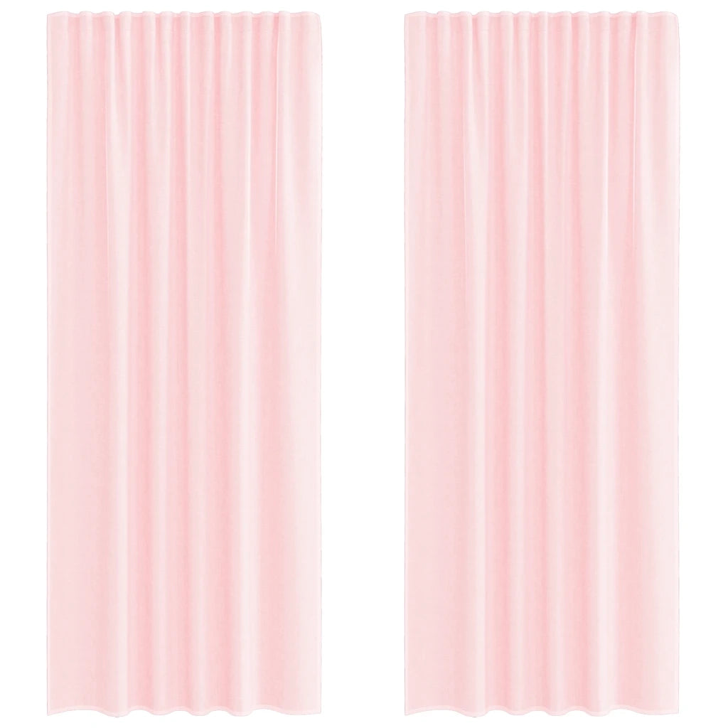 vidaXL Tende in Voile con Tasche per Aste 2 pz Rosa Chiaro