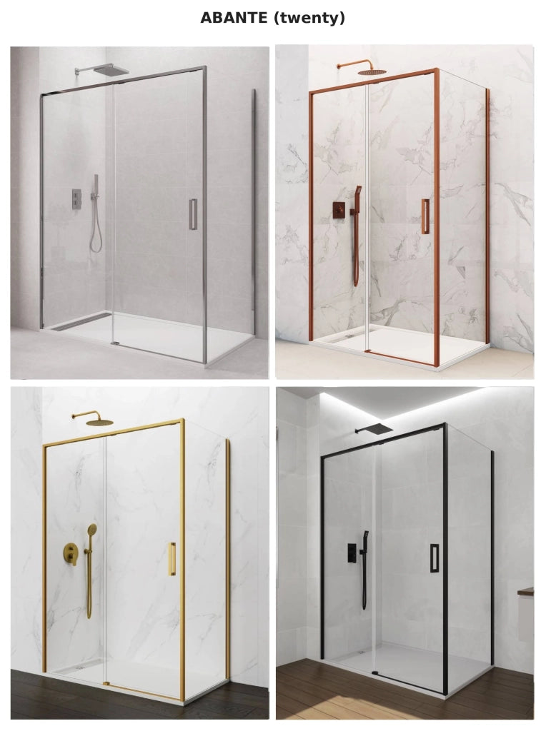 Porta doccia scorrevole 1+1 ABANTE (TWENTY) 180 cm Profilo Rame