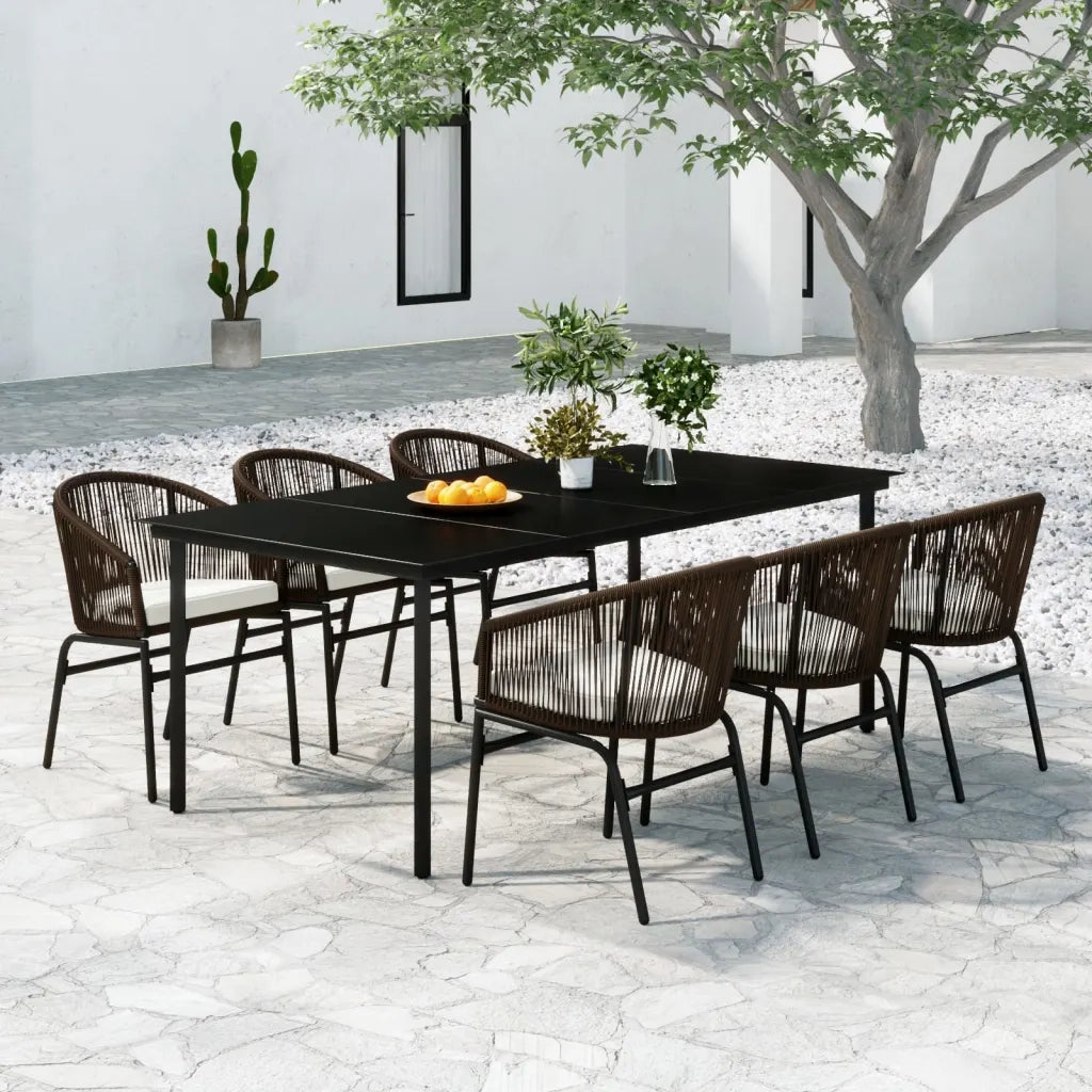 Set da Pranzo da Giardino 7 pz Marrone 3099231