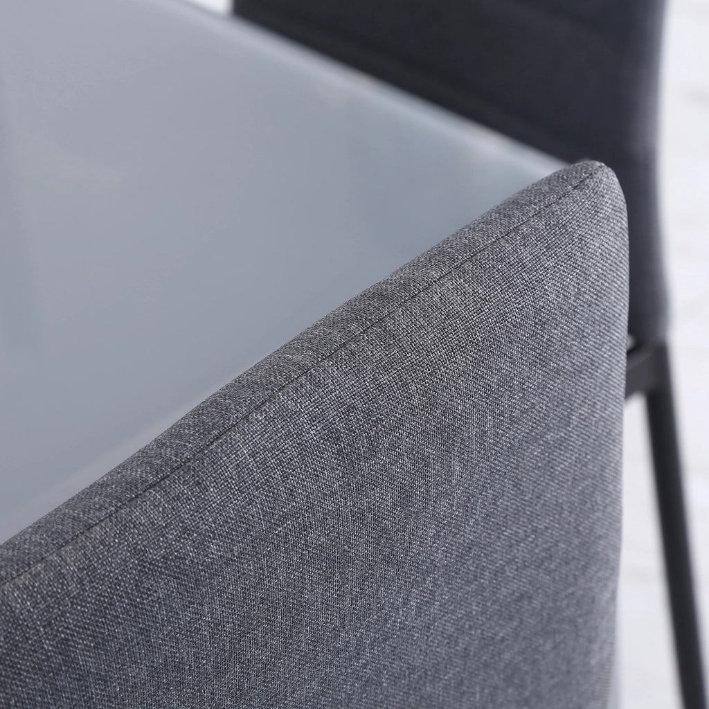 Set di 4 sedie da pranzo con schienale alto ¨C Minimal ¨C gambe in metallo, rivestimento in tessuto, 41x50x97 cm, grigio
