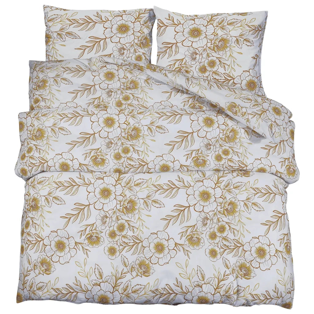 Set Copripiumino Bianco e Marrone 200x200 cm in Cotonecod mxl 87766