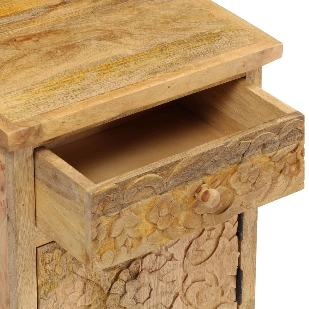 Comodino cassettiera armadio mobili camera da letto in legno massello di mango 40 x 30 x 50 cm 1402082