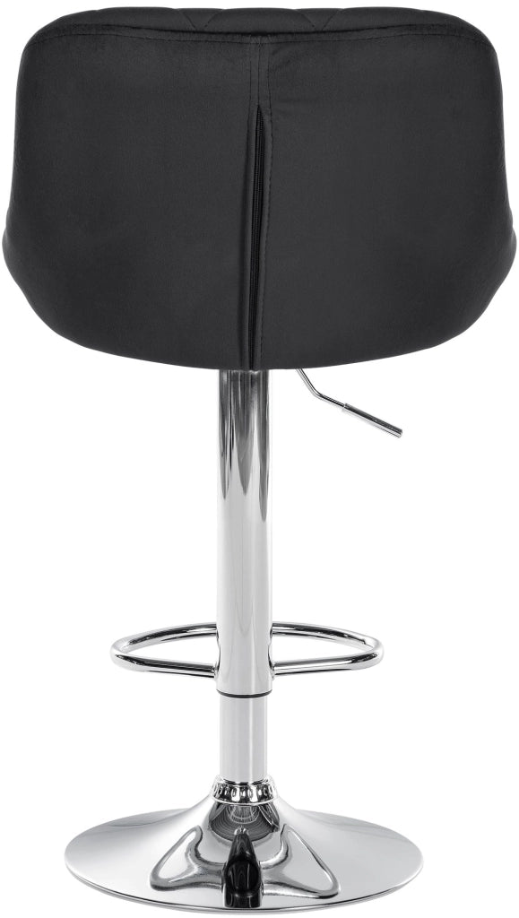 Sgabello da bar Lazio Velvet nero,cromo