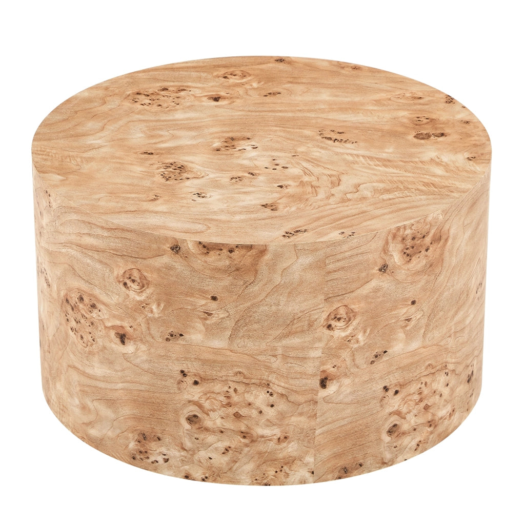 Set di 2 tavolini da caffè rotondi effetto legno con vano contenitore, tavolini nesting in MDF, per soggiorno