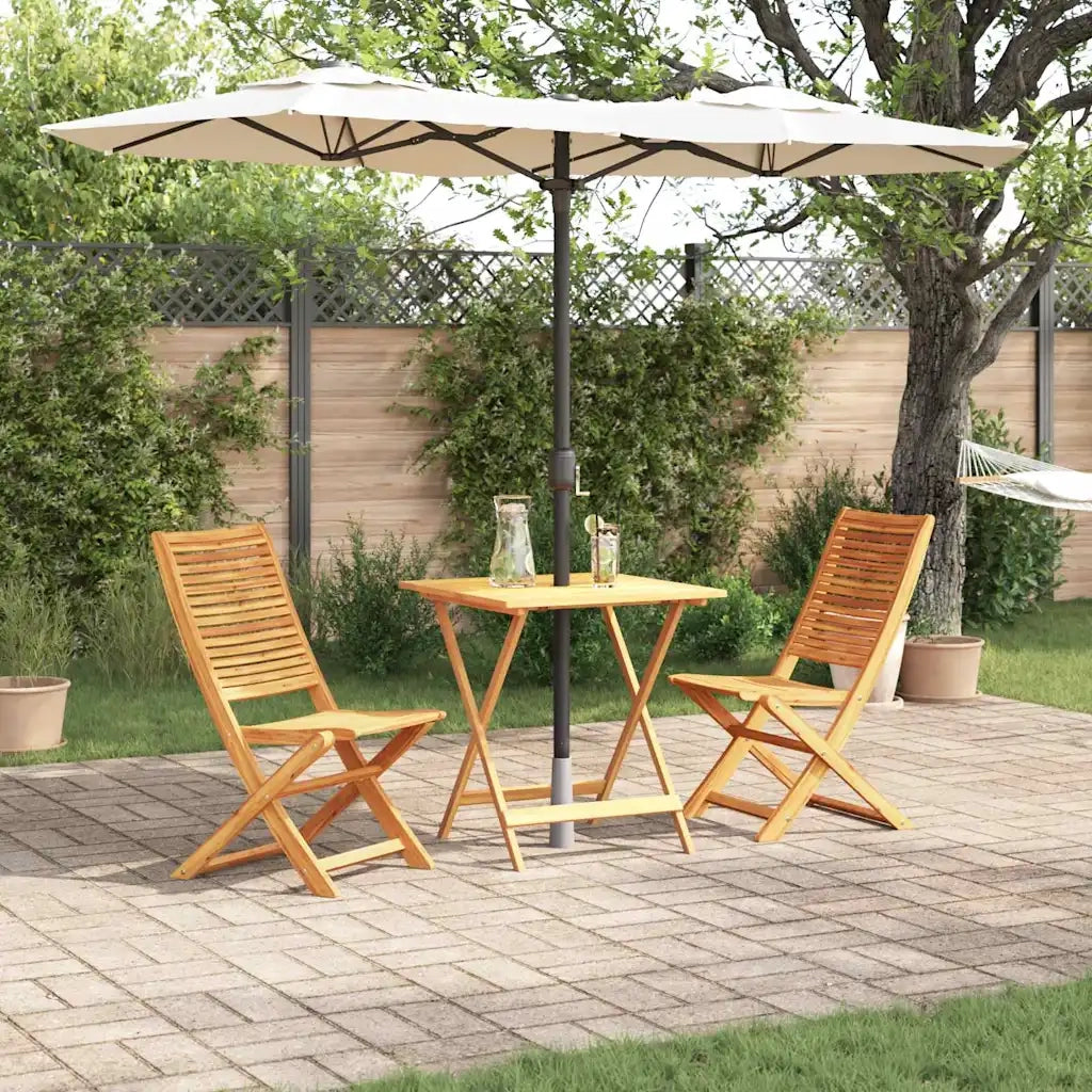 Set Bistro Pieghevole 3 pcs Marrone Legno di Acacia Massello 3375696