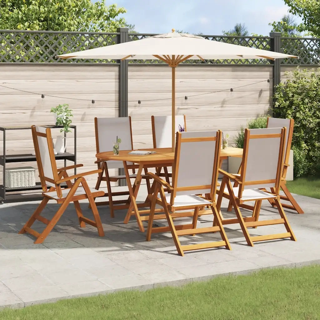 Set Pranzo da Giardino 7pz Legno Massello di Acacia e Textilene 3279284