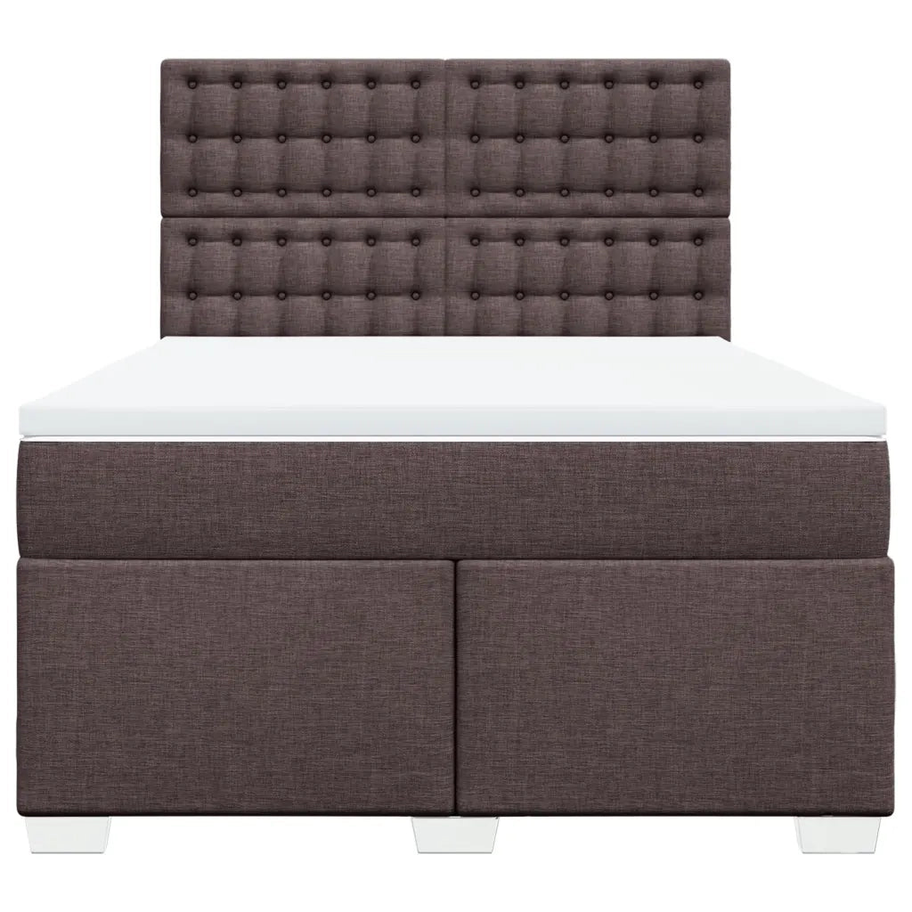 vidaXL Giroletto a Molle con Materasso Marrone Scuro 140x200cm Tessuto
