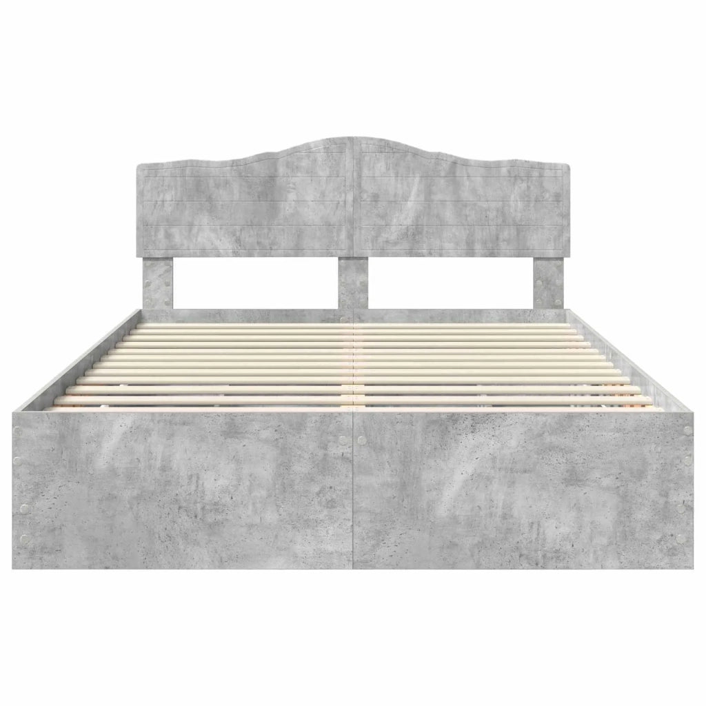Struttura del letto con cassetto Grigio cemento 150 x 200 cm