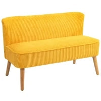Divano Due Posti, Design Scandinavo Elegante, Telaio in Legno Massiccio, fino a 150 kg, 117 x 56,5 x 77 cm, Giallo