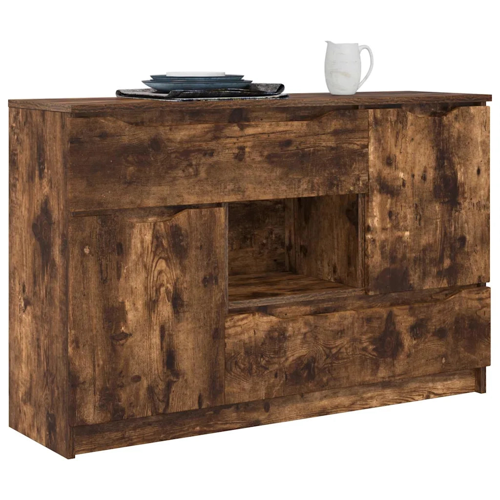 Credenza | Madia | Buffet da pranzo | Armadio da pranzo Rovere fum¨¦ 100 x 30 x 65,6 Legno multistrato