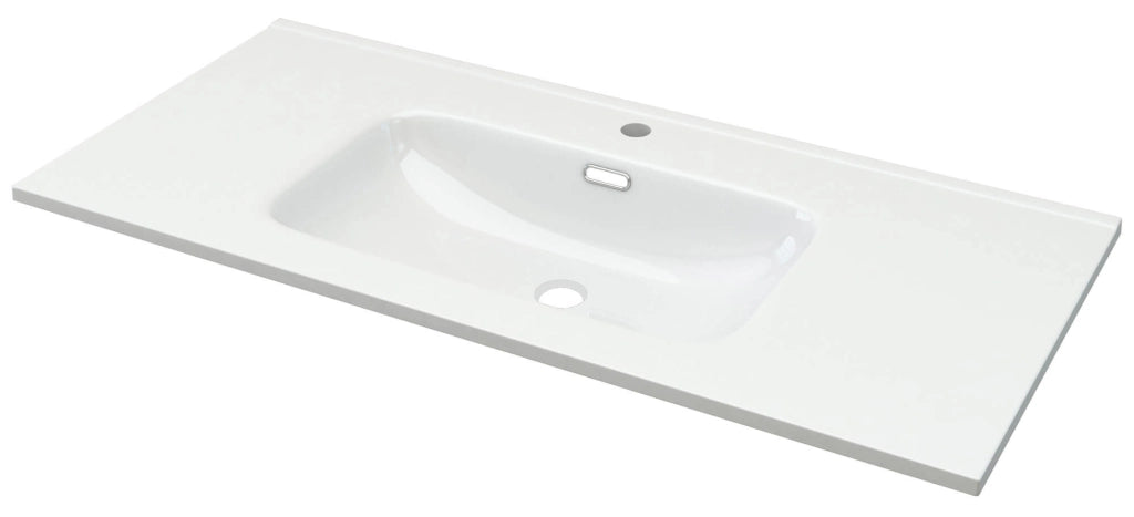 Mobile Bagno Sospeso 100 cm Lavabo e Specchio Tavassi Giove Rovere Chiaro