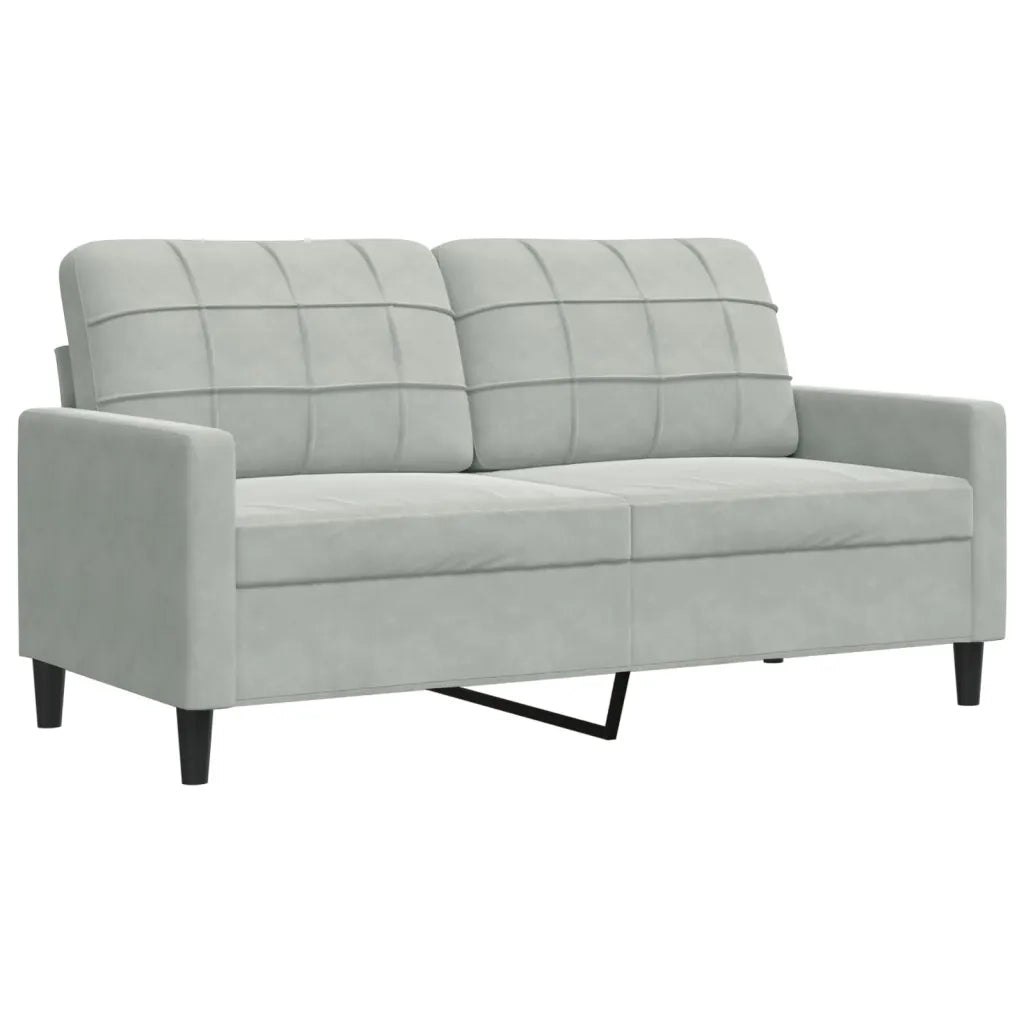 vidaXL Set di Divani 2 pz con Cuscini e Rinforzi Grigio Chiaro Velluto