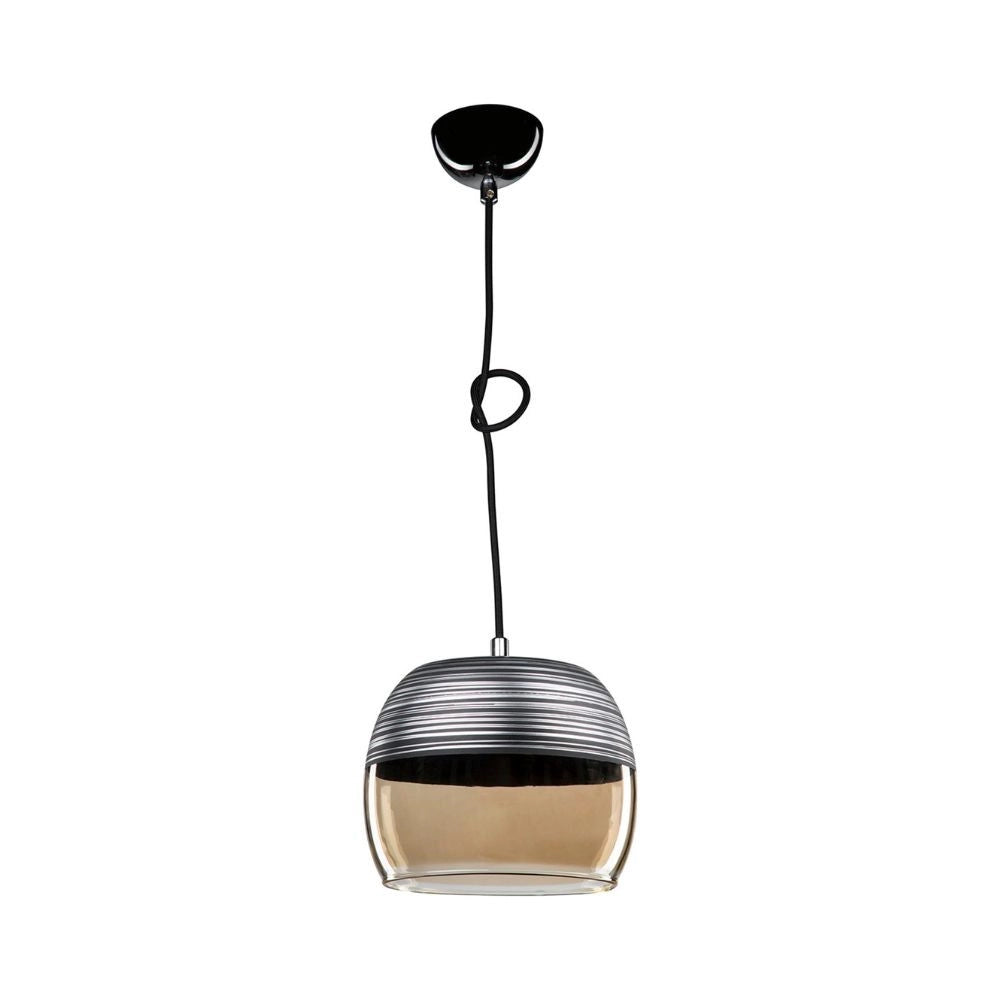 Lampada a sospensione Punto ASZ0857 diffusore bicchiere rovesciato nero EFFEZ