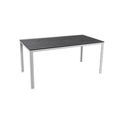 Amicasa SAK-156 Roma Tavolo da esterno in ferro bianco e piano in plastica antracite 156x78 cm colore Bianco e Antracite