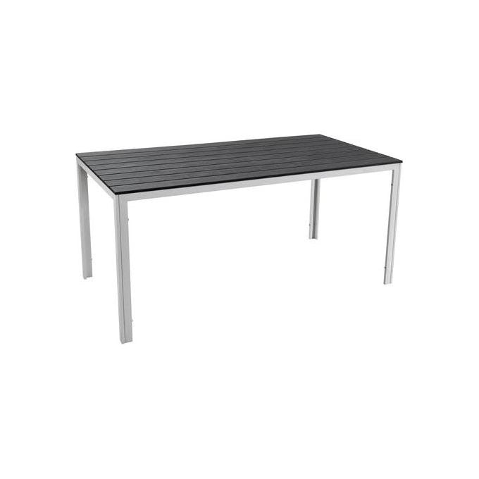 Amicasa SAK-156 Roma Tavolo da esterno in ferro bianco e piano in plastica antracite 156x78 cm colore Bianco e Antracite