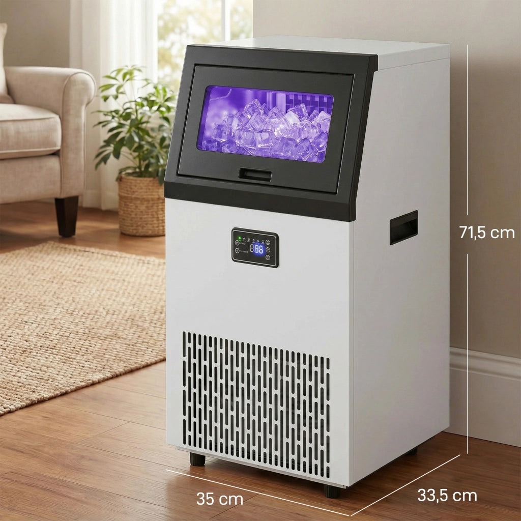 Macchina per ghiaccio cubetti commerciale ¨C zephmum ¨C acciaio inox 55 kg/24h 13 kg serbatoio
