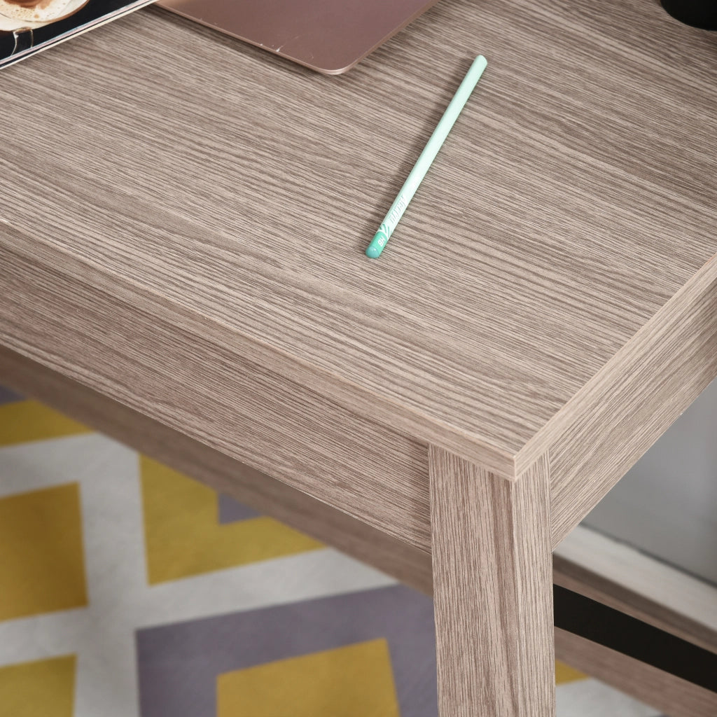 EasyComfort Scrivania per Computer Moderna con Ripiani Aperti, Scrivania con Libreria in Legno, Tavolo Porta PC per Computer, per Ufficio, Studio e Camera da Letto, 105x50x137.5cm, Marrone