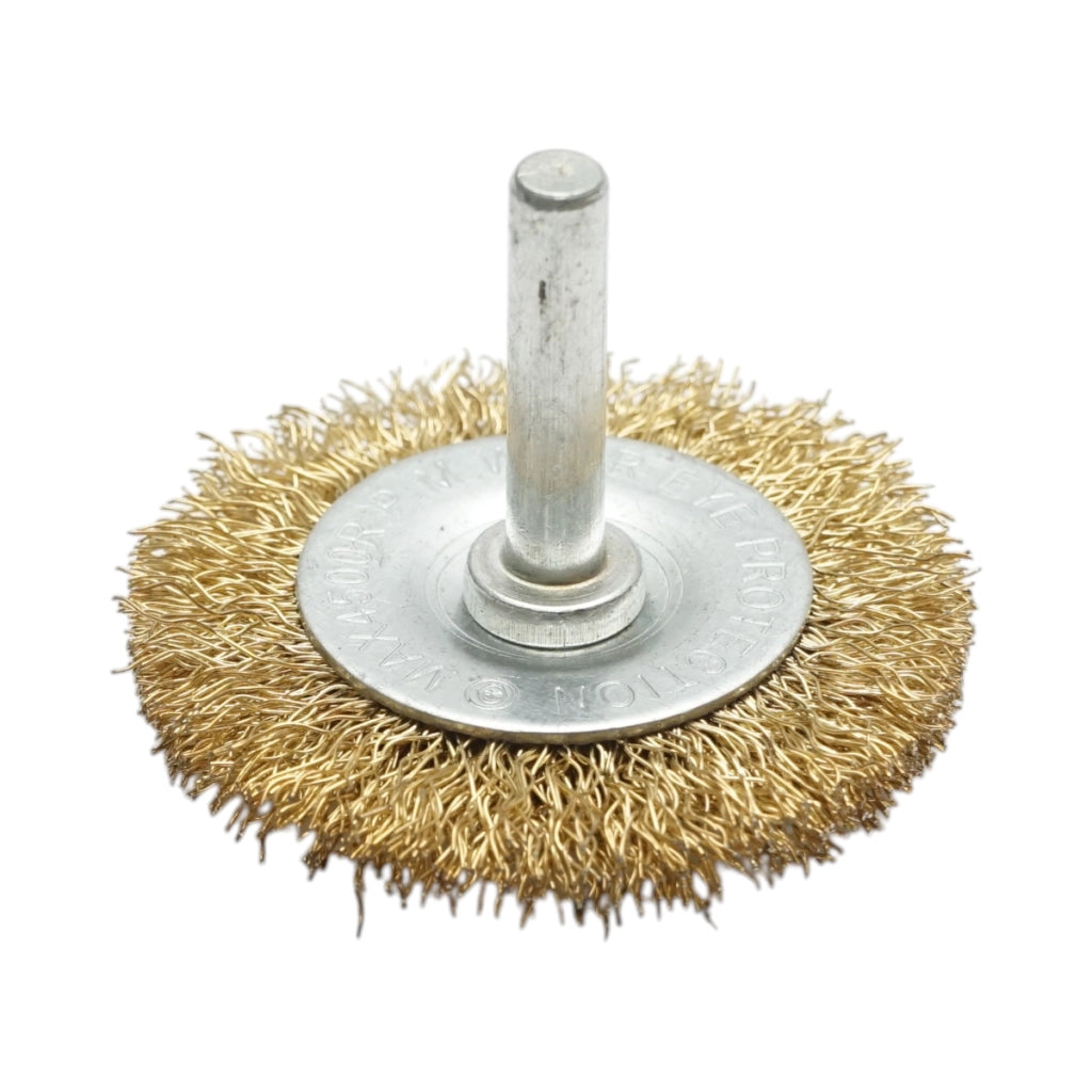 Set di 3 spazzole circolari in filo metallico: diametro 50 mm (coppa 50 mm, spazzola 25 mm, asta 6 mm), velocità massima 4500 giri/min. Breckner Germany