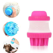 Trade Shop - Spazzola Silicone Con Serbatoio Shampoo Pettine Peli Corti Lunghi Massaggiante Cane -