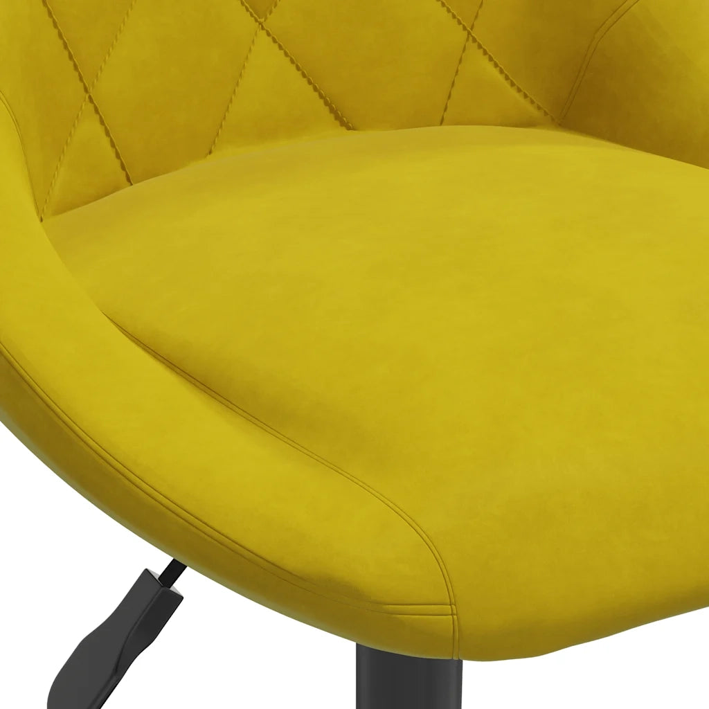 Sedie da pranzo Girevoli 4 pz Giallo Senape in Velluto