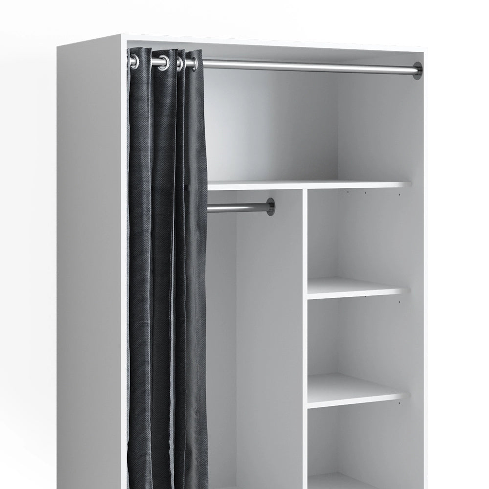 Vicco Armadio multifunzione Bianco 100 x 146.6 cm aperto, con rotelle