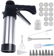 Impastatrice in acciaio inossidabile con 13 forme e 9 bocchette per la creazione di impasti. Disegno portatile ideale per la preparazione di biscotti e torte. Accessori da forno inclusi.