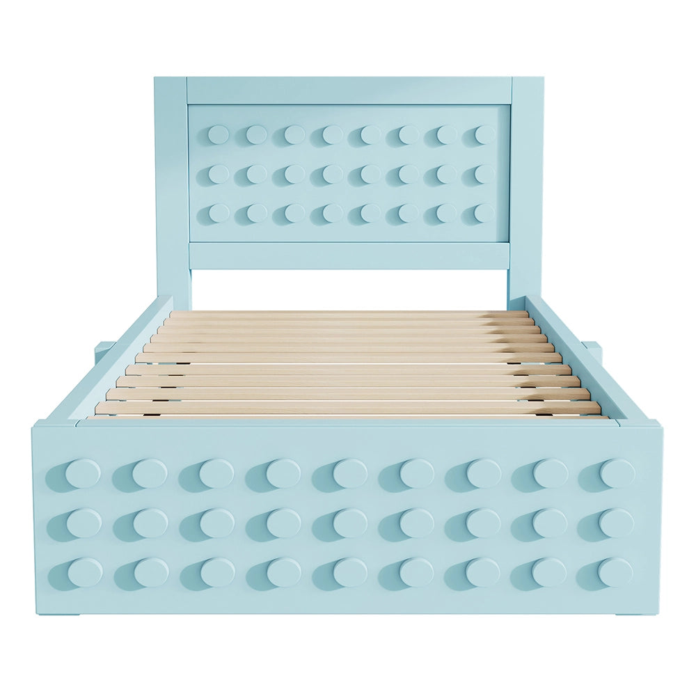 Letto bambino-Xylo-90x200 cm-design a blocchi, cassetti, contenitore, senza materasso