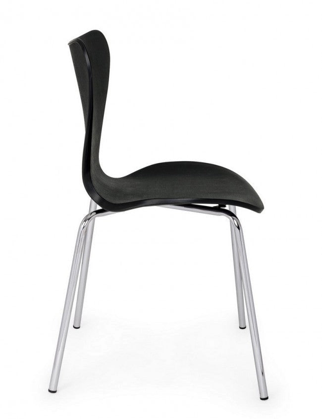 Set 4 Sedie 50x49,5x82 cm Tessa in Plastica Nero