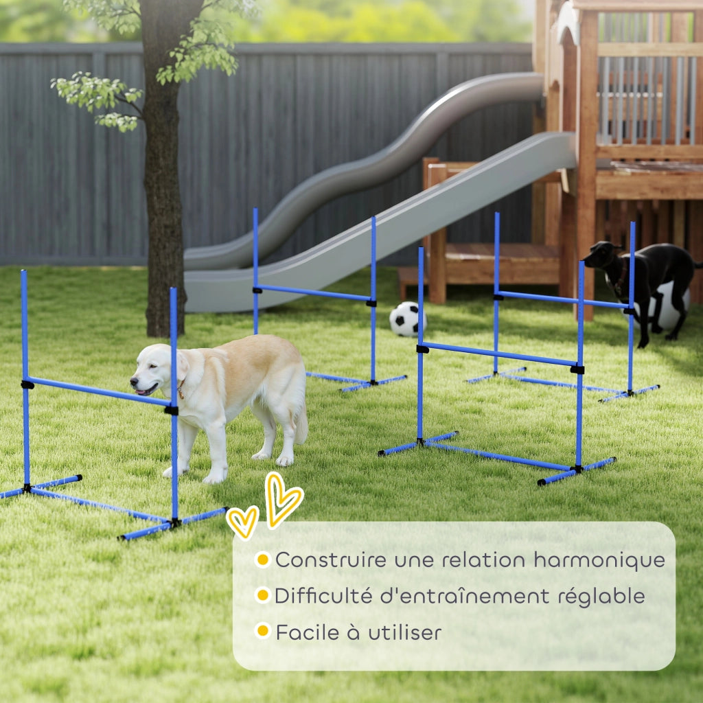 Set 4 Ostacoli Agility per Cani ¨C zephmum ¨C Professionale con Sacchetto Trasporto