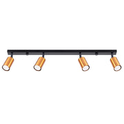 Lampada moderna Winx FI6/10 in acciaio tubolare 4x GU10 LED Max 10W Nero Rame