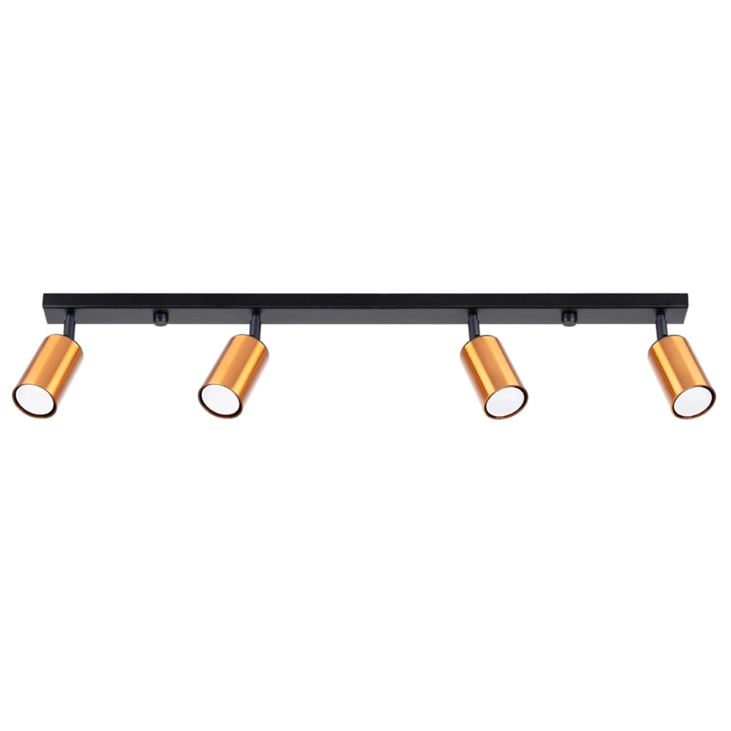 Lampada moderna Winx FI6/10 in acciaio tubolare 4x GU10 LED Max 10W Nero Rame