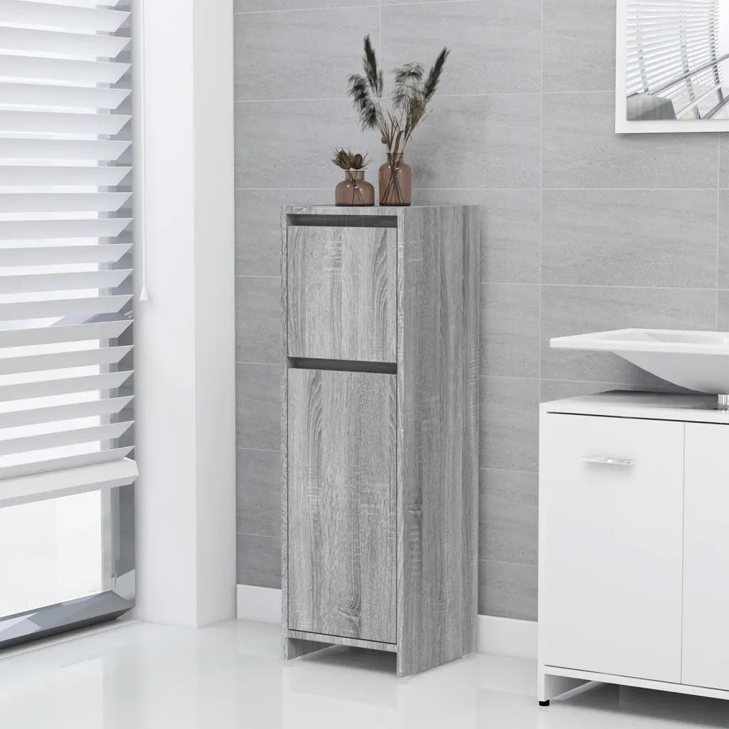 Armadietto Bagno | Armadio da bagno Grigio Sonoma 30x30x95 cm in Legno Multistrato