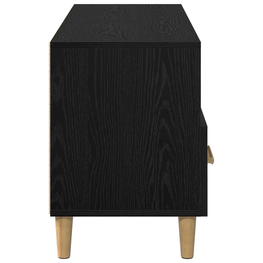 Mobile porta TV rettangolare moderno con contenitore e 3 cassetti per soggiorno 102 x 35 x 50 cm legno ingegnerizzato nero 02_0058403