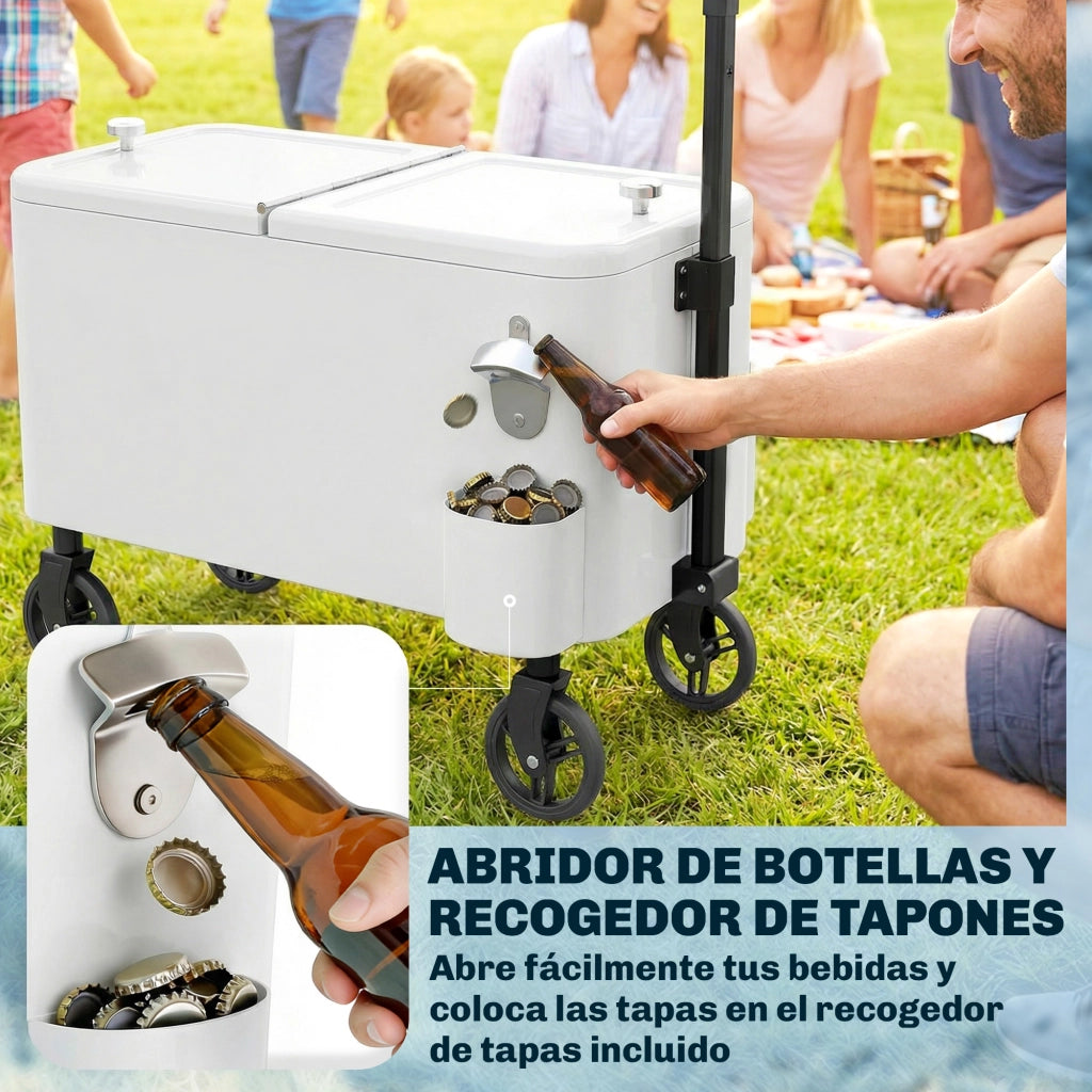 Carrello Frigorifero 56L con Ruote ¨C zephmum ¨C 75x35x120 cm Bianco