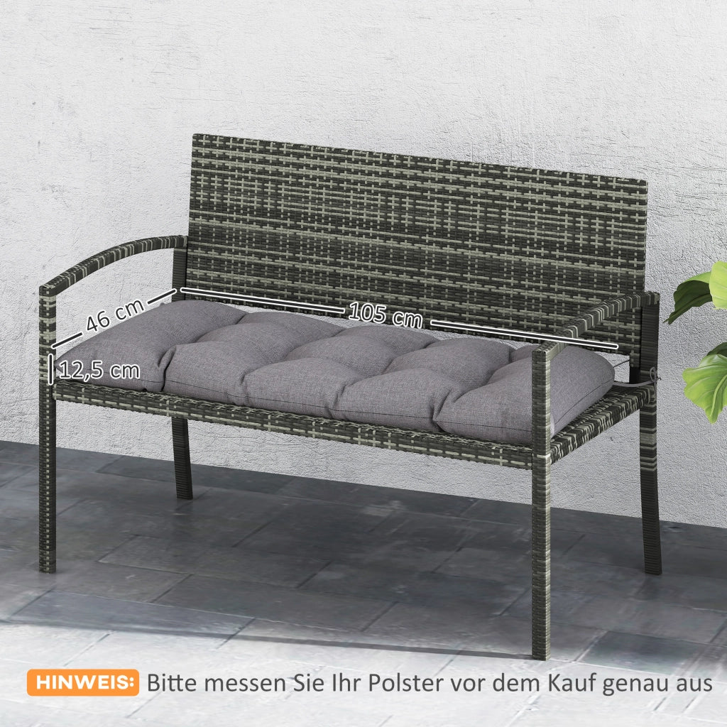 Cuscino per panchina ¨C zephmum ¨C grigio 105x46x12.5 cm