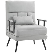 Poltrona letto imbottita ¨C zephmum ¨C grigio tessuto velluto 90x200 cm