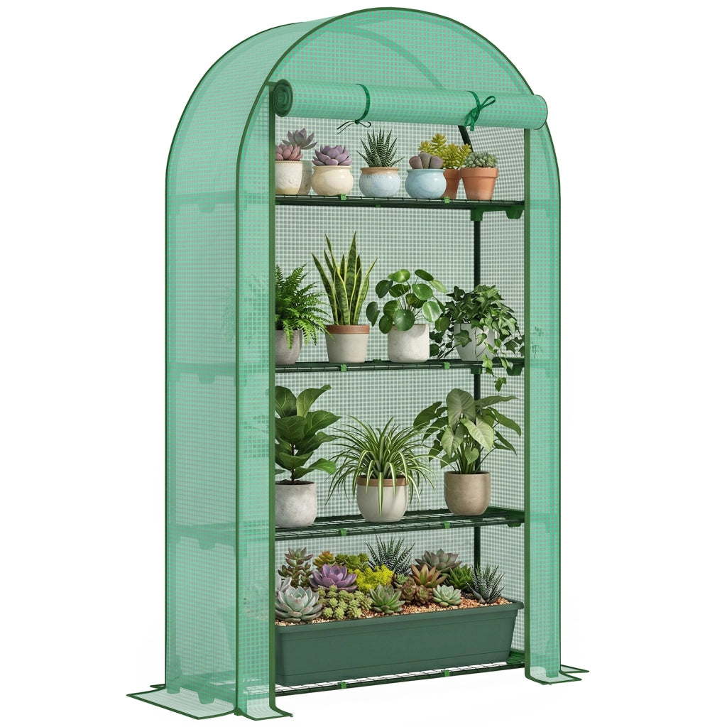 Serra da balcone con ripiani 4 livelli ¨C zephmum ¨C verde 105x45x160 cm