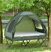 Set da campeggio rialzato per 2 persone con tenda, materasso e pompa