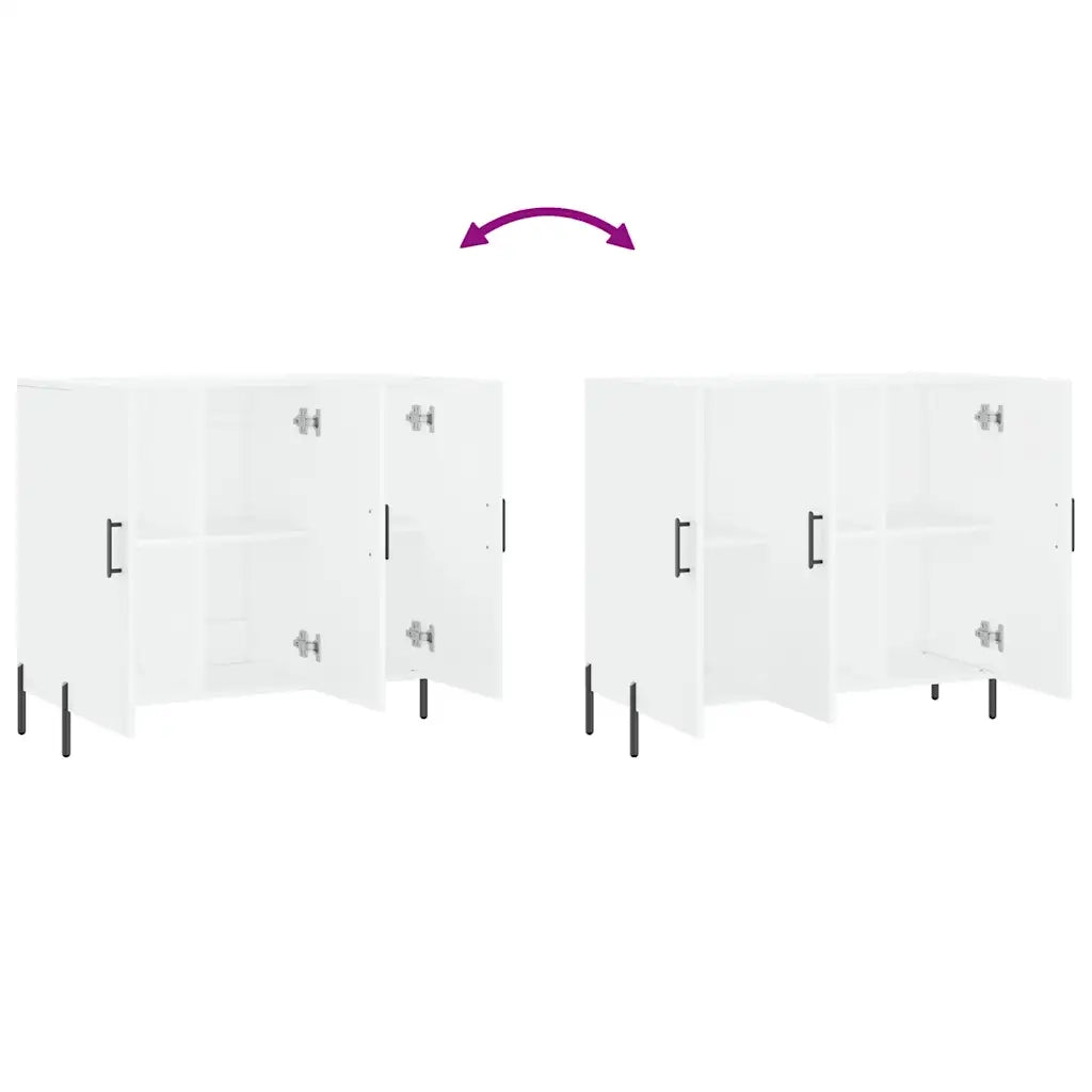Credenza Bianca 90x34x80 cm in Legno Multistrato