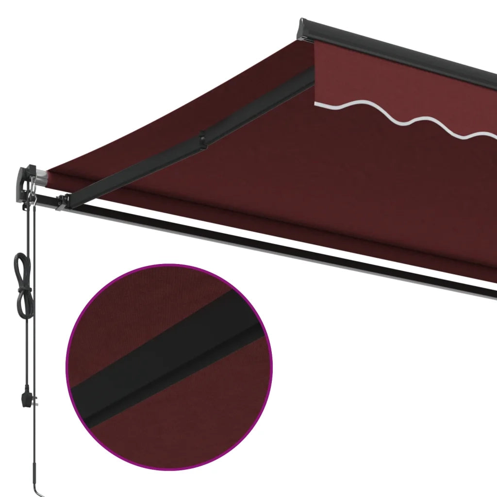 vidaXL Tenda da Sole Retrattile Automatica Bordò 400x350 cm