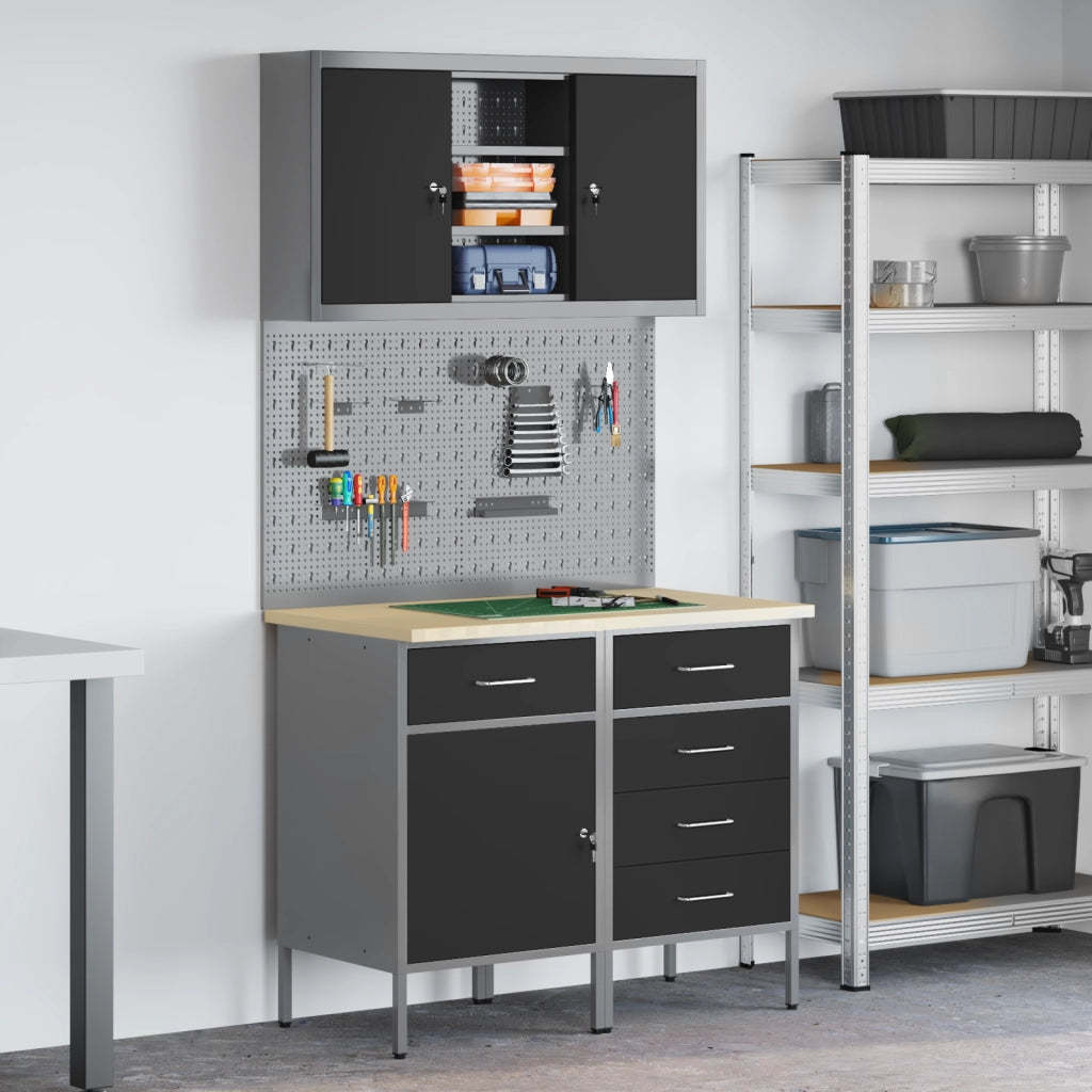 Set da Lavoro 5 Pezzi in Acciaio Nero