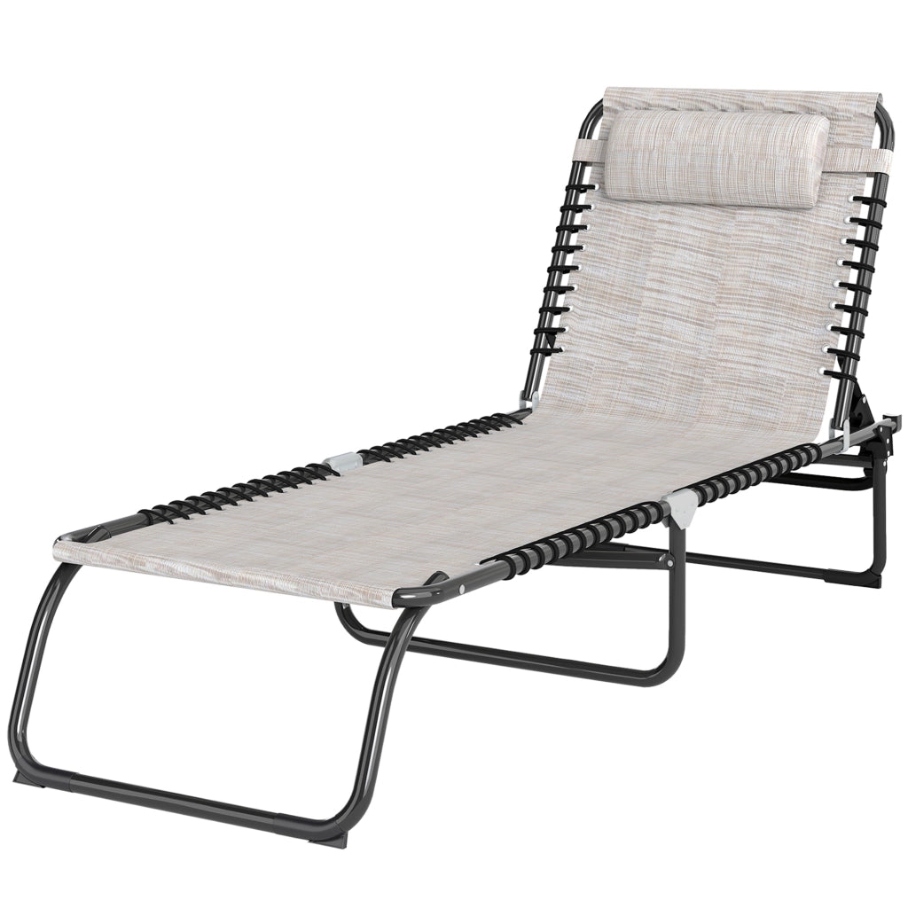 Poltrona reclinabile per giardino ¨C zephmum ¨C 4 posizioni, crema, 189x58x30 cm