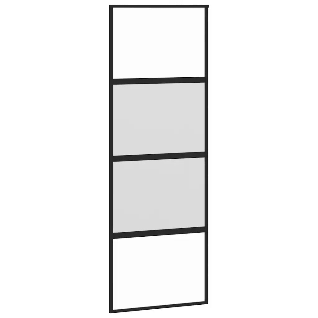 Porta Scorrevole Ferramenta 76x205 cm Vetro Temperato Alluminio 3332998