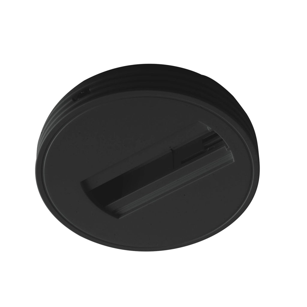 LED-TRACK-BASE NERO BASE TONDA TRIFASE NEROA  PER FARO BINARIO EXPRESS ROCKET, SQUIB, OBOE 12X2,5CM