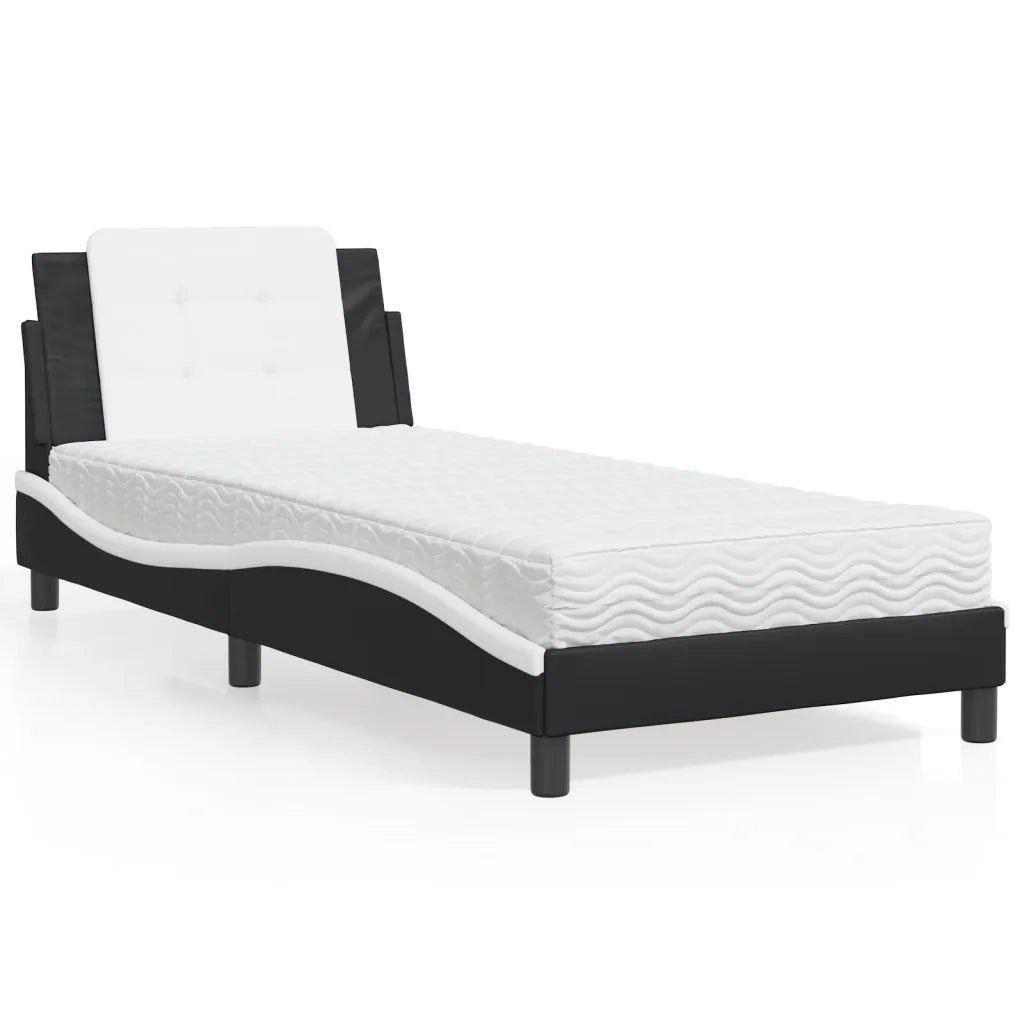 Giroletto senza Materasso Zadar Nero e Bianco 100x200 cm in Similpelle