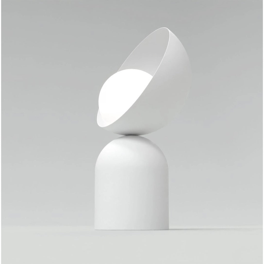 Lampada da tavolo Boto in acciaio bianco opaco