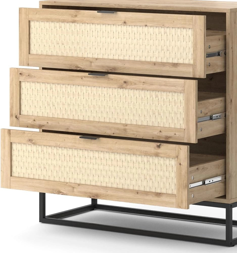 Cassettiera Natal, Marrone, 92 x 92.5 cm con 3x cassetti, adatto come superficie d'appoggio per accessori da soggiorno