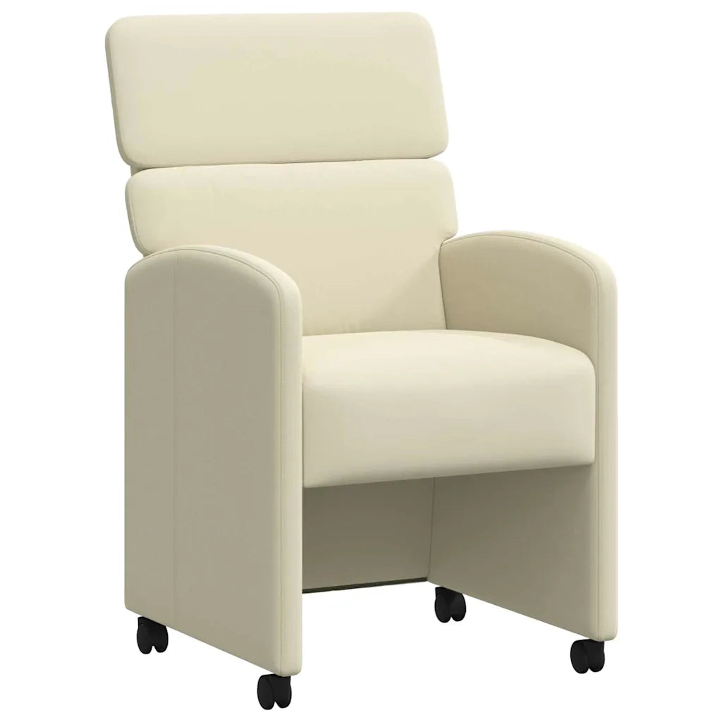Sedie da Pranzo con Ruote con ruote 2 pcs Crema 58 x 65 x 98 cm 42017884