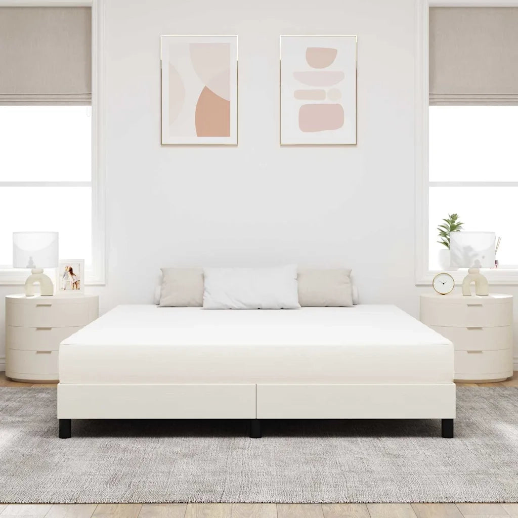 Materasso da Letto con materasso Crema 180 x 200 cm Tessuto 42008303